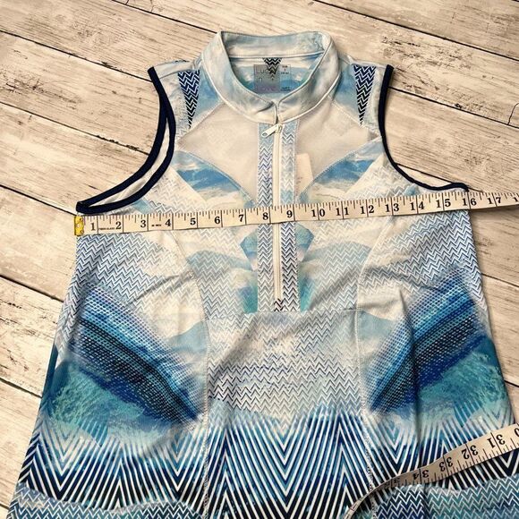 Lucky in love rash-guard in blue and white hues S - Picture 2 of 5